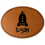 Space Explorer Faux Leather Iron On Patch - Oval (Personalized)