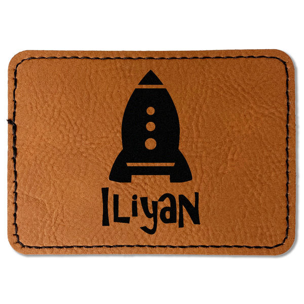 Custom Space Explorer Faux Leather Iron On Patch - Rectangle (Personalized)