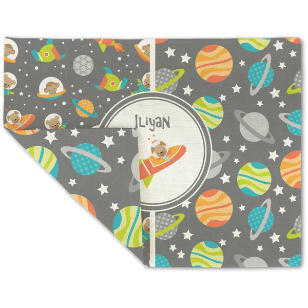 Custom Space Explorer Double-Sided Linen Placemat - Single w/ Name or Text