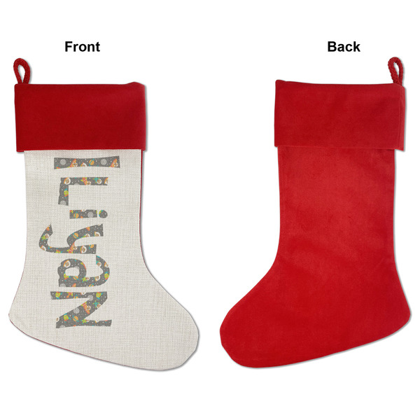 Space Explorer Linen Stockings w/ Red Cuff - Front & Back (APPROVAL)