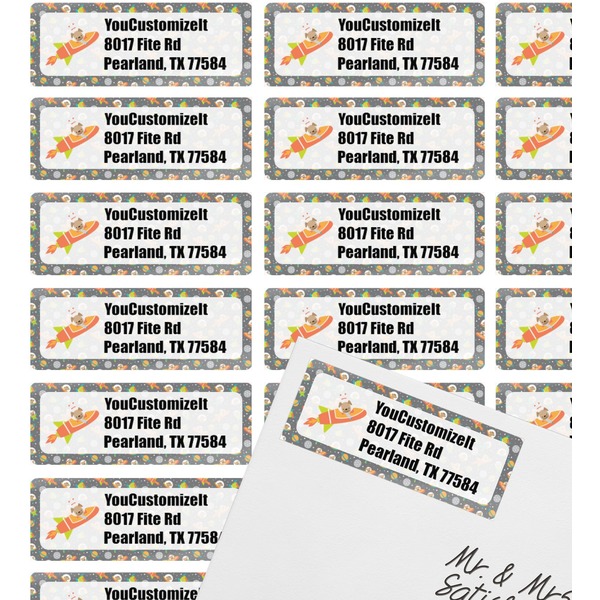Space Explorer Mailing Label on Envelope - Multiple Labels