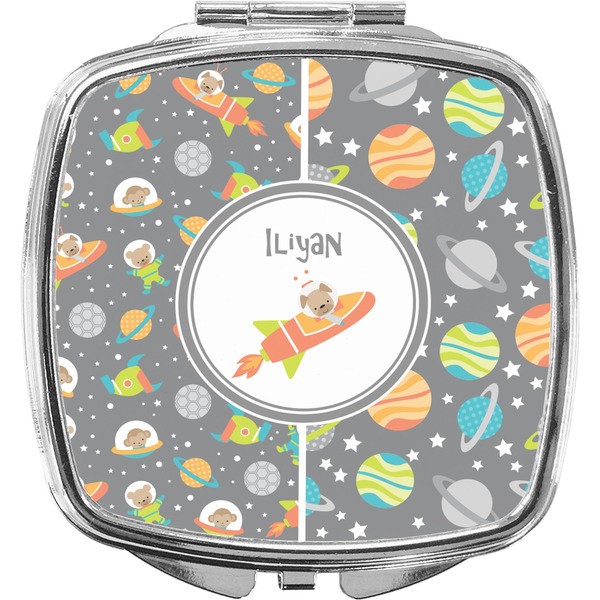 Custom Space Explorer Compact Makeup Mirror (Personalized)