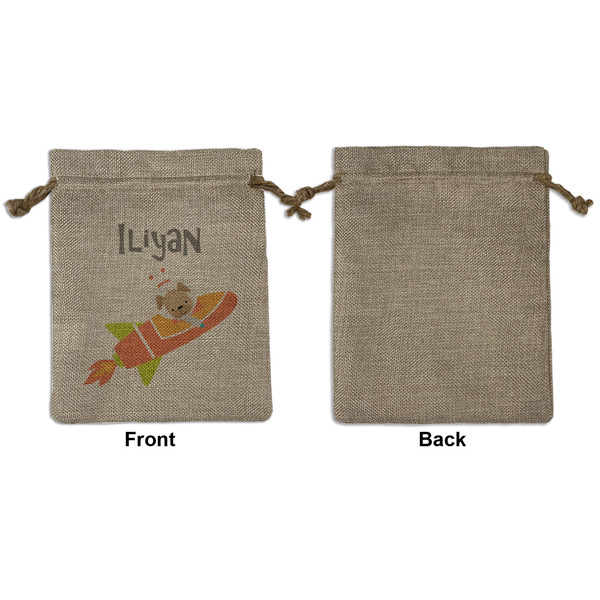 Space Explorer Medium Burlap Gift Bag - Front Approval