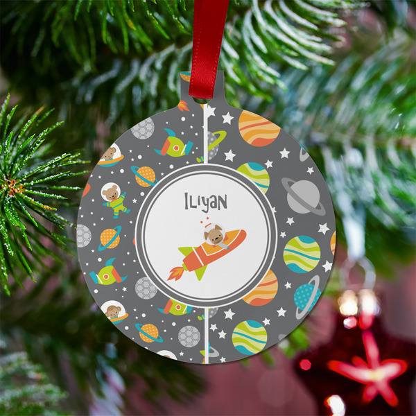 Space Explorer Metal Ball Ornament - Lifestyle