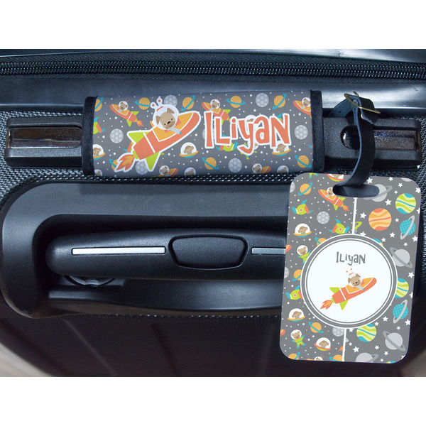 Space Explorer Metal Luggage Tag & Handle Wrap - In Context
