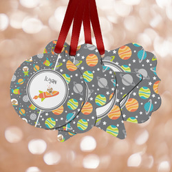 Space Explorer Metal Ornaments - Double Sided w/ Name or Text