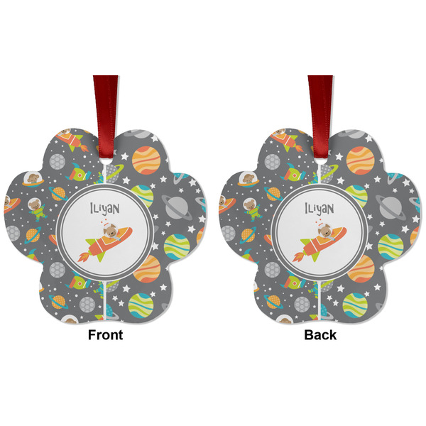 Space Explorer Metal Paw Ornament - Front and Back