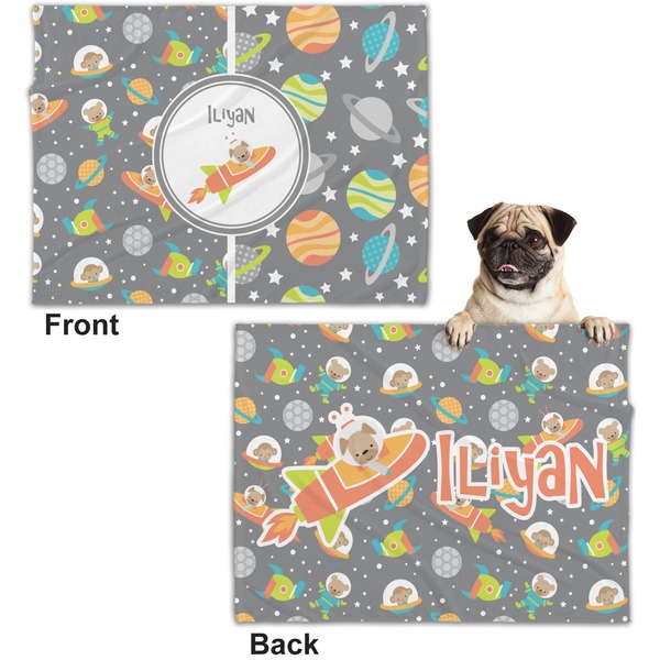 Space Explorer Microfleece Dog Blanket - Regular - Front & Back