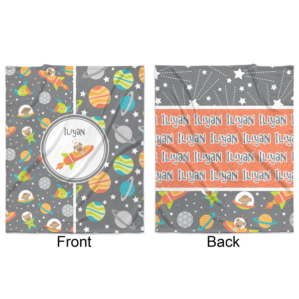 Space Explorer Minky Blanket - 50"x60" - Double Sided - Front & Back