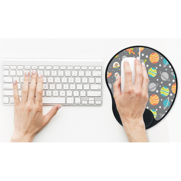 Space Explorer Mouse Pad with Wrist Rest - LIFESYTLE 2 (in use)