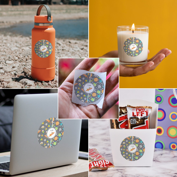 Space Explorer Multipurpose Round Labels - In Context