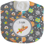 Space Explorer Velour Baby Bib w/ Name or Text