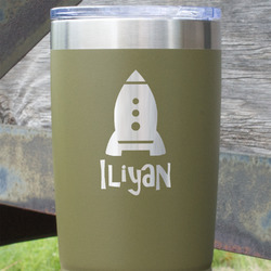 Space Explorer 20 oz Stainless Steel Tumbler - Olive - Single Sided (Personalized)