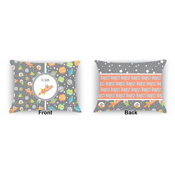 Space Explorer Outdoor Rectangular Throw Pillow (Front and Back)