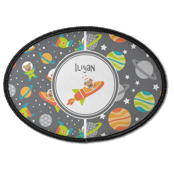 Custom Space Explorer Iron On Oval Patch w/ Name or Text
