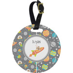 Space Explorer Plastic Luggage Tag - Round (Personalized)