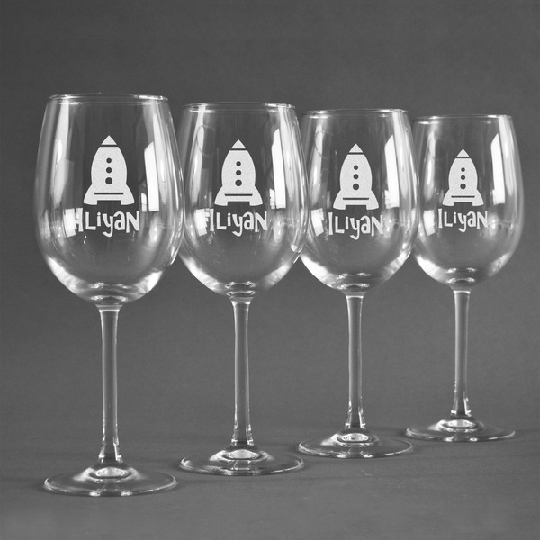 Space Explorer Personalized Wine Glasses (Set of 4)