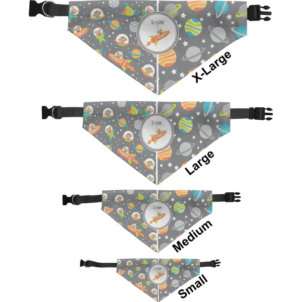 Space Explorer Pet Bandana Sizes