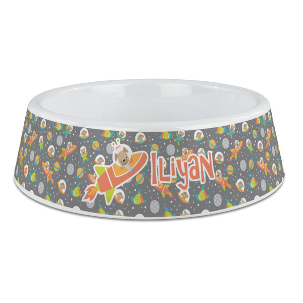 Custom Space Explorer Plastic Dog Bowl - Large (Personalized)