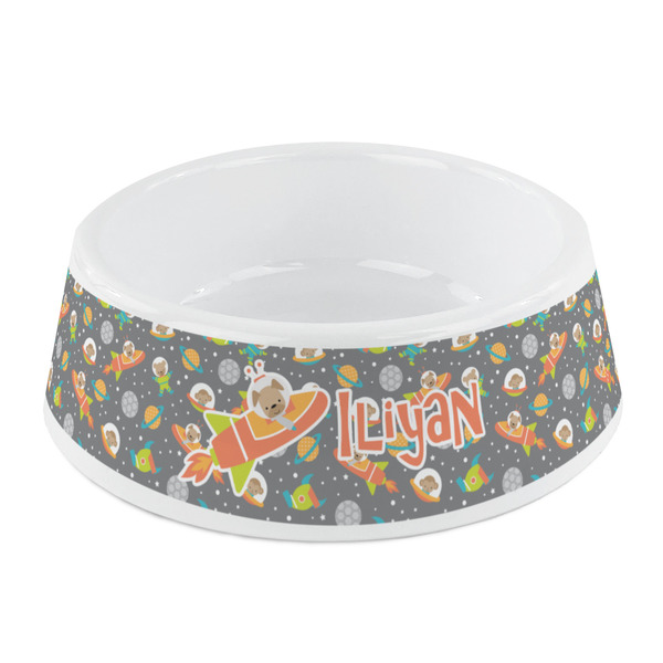 Custom Space Explorer Plastic Dog Bowl - Small (Personalized)
