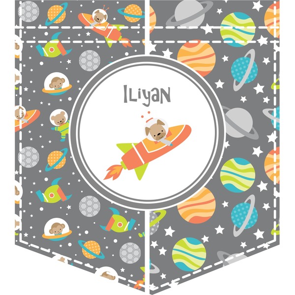 Custom Space Explorer Iron On Faux Pocket (Personalized)