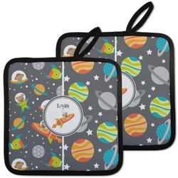 Space Explorer Pot Holders - Set of 2 w/ Name or Text