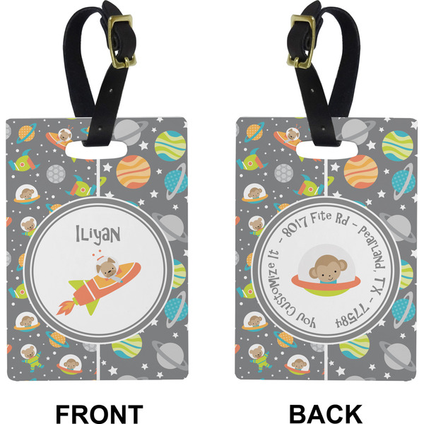 Space Explorer Rectangle Luggage Tag (Front + Back)