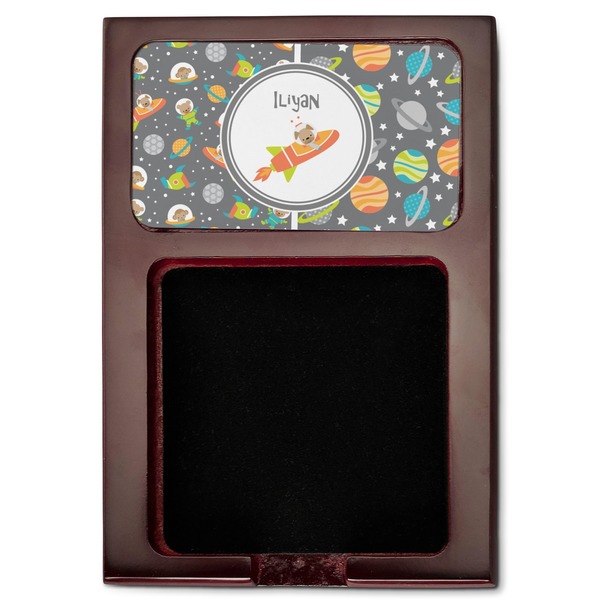 Space Explorer Red Mahogany Sticky Note Holder - Flat