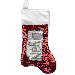 Space Explorer Reversible Sequin Stocking - Red (Personalized)