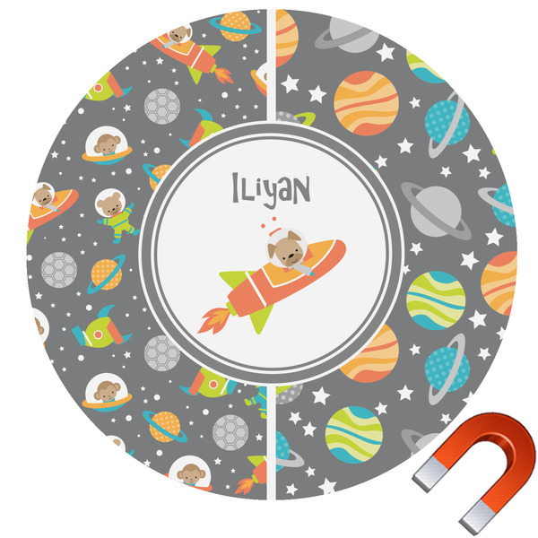 Custom Space Explorer Round Car Magnet - 10" (Personalized)