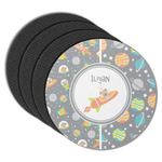 Space Explorer Round Rubber Backed Coasters - Set of 4 (Personalized)