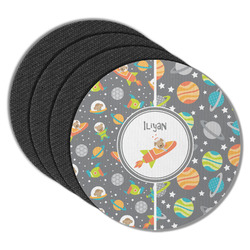 Space Explorer Round Rubber Backed Coasters - Set of 4 (Personalized)