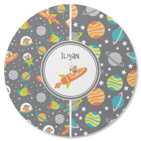 Custom Space Explorer Round Rubber Backed Coaster (Personalized)