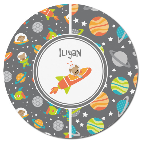 Space Explorer Round Fridge Magnet - FRONT