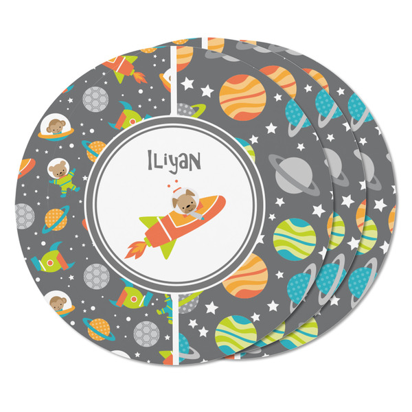 Space Explorer Round Fridge Magnet - THREE