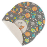 Space Explorer Round Linen Placemat - Single Sided - Set of 4 (Personalized)