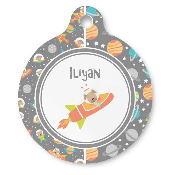 Custom Space Explorer Round Pet ID Tag (Personalized)