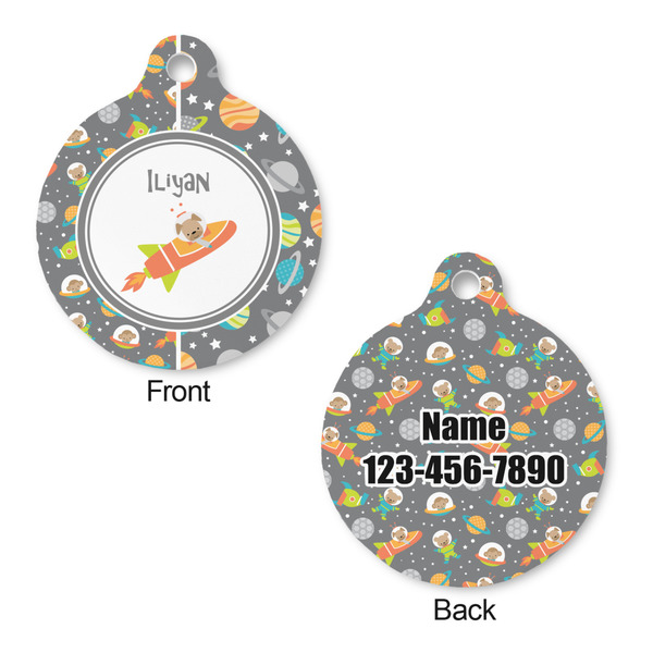 Space Explorer Round Pet Tag - Front & Back