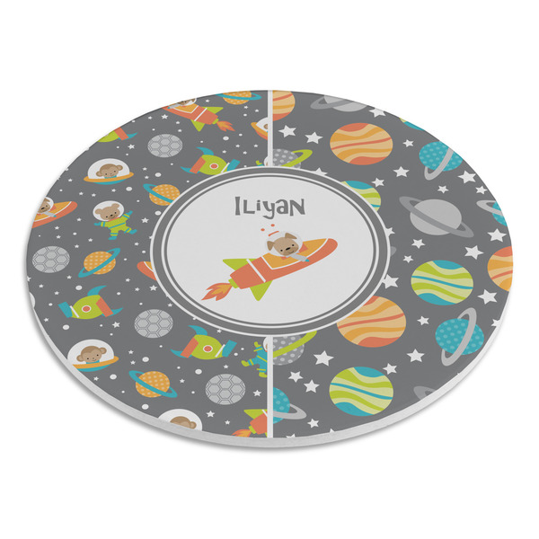 Space Explorer Round Stone Trivet - Angle View