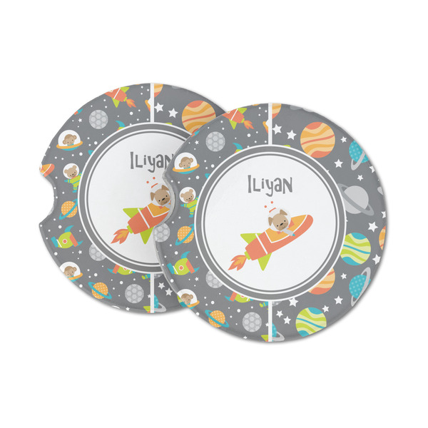 Custom Space Explorer Sandstone Car Coasters (Personalized)