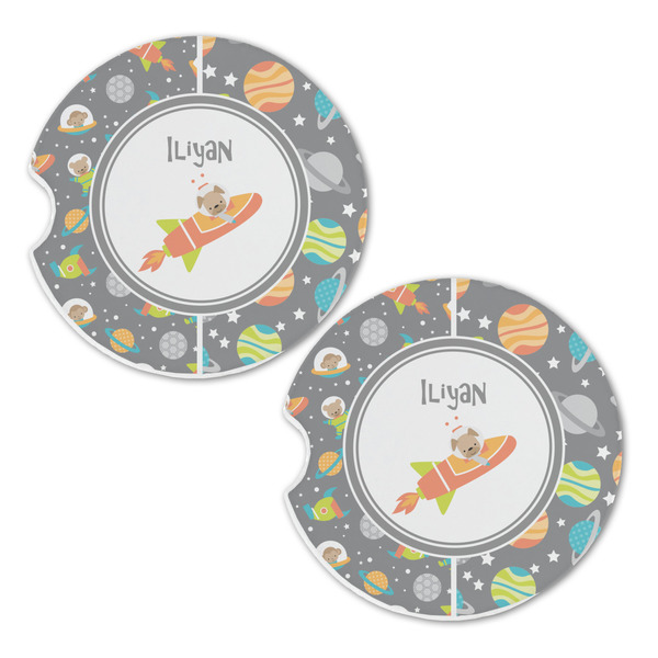 Space Explorer Sandstone Car Coasters - Set of 2