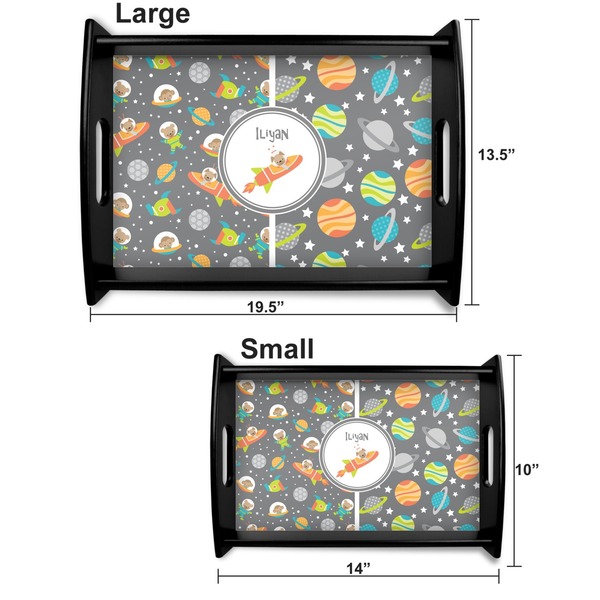 Space Explorer Serving Tray Black Sizes