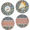 Space Explorer Set of 4 Glass Appetizer / Dessert Plate 8" (Personalized)