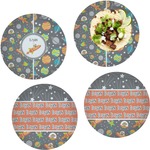 Space Explorer Set of 4 Glass Lunch / Dinner Plate 10" (Personalized)