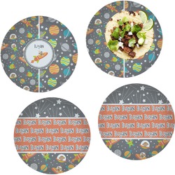 Space Explorer Set of 4 Glass Lunch / Dinner Plate 10" (Personalized)