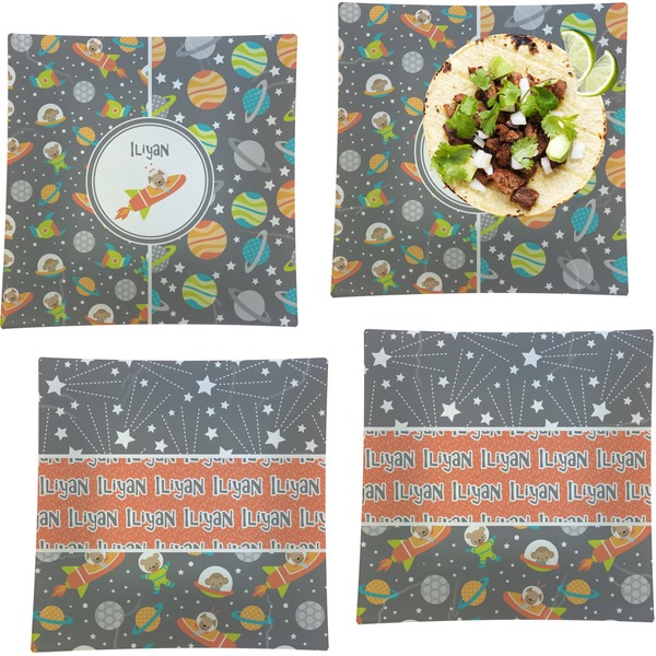 Space Explorer Set of Square Dinner Plates