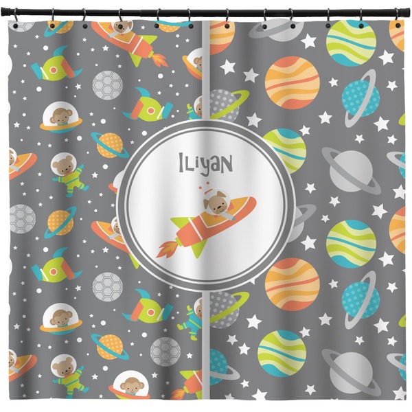 Custom Space Explorer Shower Curtain - 71" x 74" (Personalized)