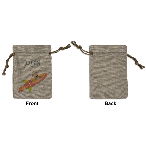 Space Explorer Small Burlap Gift Bag - Front Approval