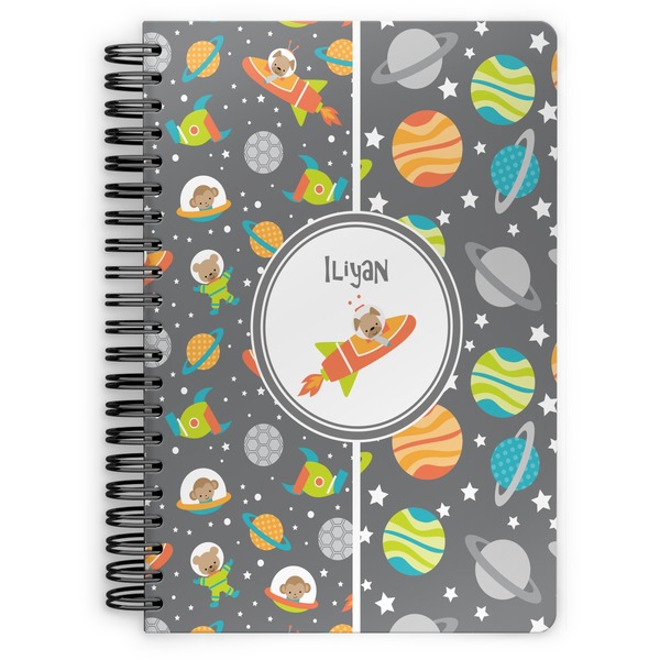 Custom Space Explorer Spiral Notebook - 7x10 w/ Name or Text