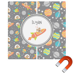 Space Explorer Square Car Magnet - 6" (Personalized)